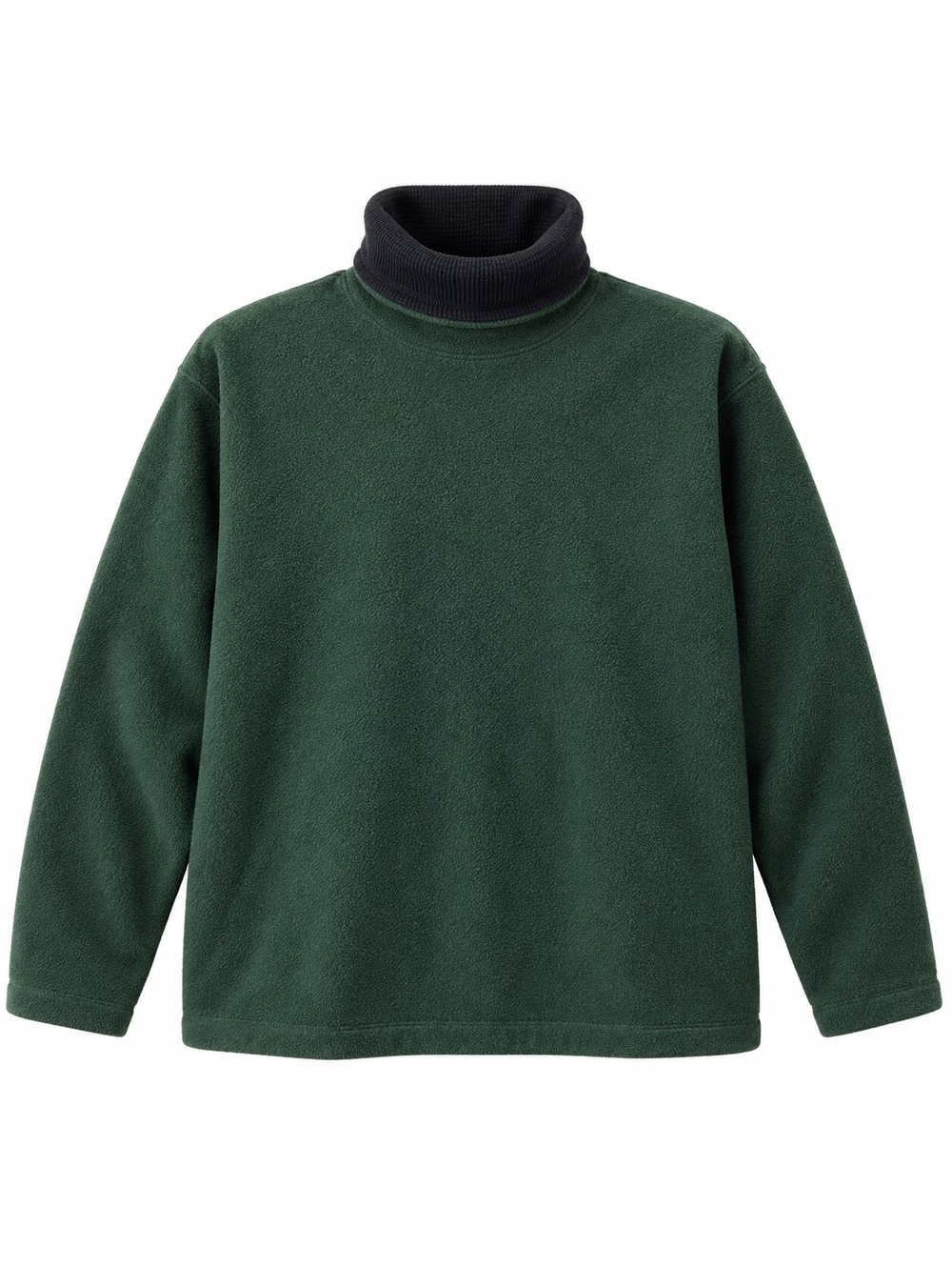 Vintage 90s J.Crew Oarsman Fleece Turtleneck Pullover Green Black USA S